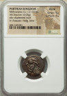 PARTHIAN KINGDOM. Mithradates II (ca. 121-91 BC). AR drachm (20mm, 4.03 gm, 12h). NGC AU S 5/5 - 4/5. Rhagae, ca. 109-96/5 BC. Diademed, draped bust o...