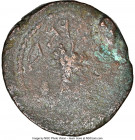 JUDAEA. The Jewish War (AD 66-70). AE eighth-shekel (18mm, 6h). NGC Fine. Jerusalem, dated Year 4 (69/70 CE). Year four (Paleo-Hebrew), lulav bunch fl...