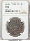 Rio de la Plata 4 Soles 1832 RA-P XF45 NGC, Rioja mint, KM22. Coin alignment. Charcoal toning. 

HID09801242017

© 2022 Heritage Auctions | All Rights...