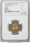 Republic bi-metallic Pattern Peso 1994 MS68 NGC, Janson-113.1. 

HID09801242017

© 2022 Heritage Auctions | All Rights Reserved
