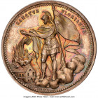 "St. Florian and Fire at Korlathkeo" silver Medal 1897-Dated MS64 NGC, Hauser-Unl. 31mm. 11.09gm. By Leisek. SANCTVS FLORIANVS Roman clad St. Florian ...