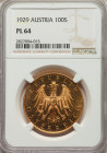 Republic gold Prooflike 100 Schilling 1929 PL64 NGC, Vienna mint, KM2842. AGW 0.6807 oz. 

HID09801242017

© 2022 Heritage Auctions | All Rights Reser...