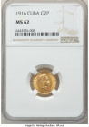 Republic gold 2 Pesos 1916 MS62 NGC, Philadelphia mint, KM17. Two year type. 

HID09801242017

© 2022 Heritage Auctions | All Rights Reserved