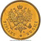 Russian Duchy. Nicholas II gold 20 Markkaa 1911-L MS66 NGC, Helsinki mint, KM9.2. Honey-golden satin surfaces. 

HID09801242017

© 2022 Heritage Aucti...