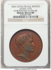Napoleon bronze "Coronation in Milan" Medal 1805-Dated MS62 Brown NGC, Julius-1378. By Andrieu. 41mm. NAPOLEON EMPEREUR His laureate head right / NAPO...