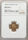 Napoleon III gold 5 Francs 1865-A MS64+ S NGC, Paris mint, KM803.1. Exceptionally nice, bold sharp strike and Prooflike fields. Well deserving of the ...