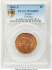 Republic 5 Centimes 1896-A MS64 Red PCGS, Paris mint, KM821.1. Faisceau (fasces). Lustrous red-orange surfaces. 

HID09801242017

© 2022 Heritage Auct...