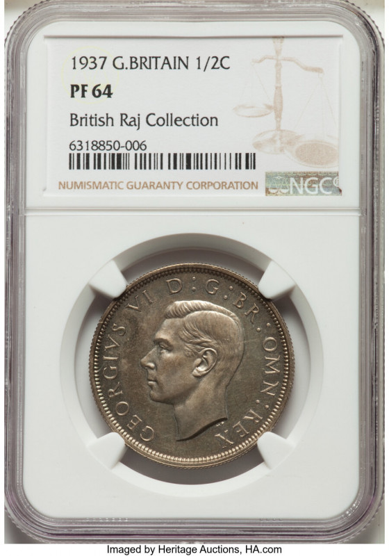 George VI 10-Piece Lot of Certified Assorted Proof Issues 1937 NGC, 1) 1/2 Penny...