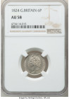 Pair of Certified 6 Pence NGC, 1) George IV 6 Pence 1824 - AU58, KM691, S-3814 2) Victoria 6 Pence 1892 - AU58, KM760, S-3929 Sold as is, no returns. ...