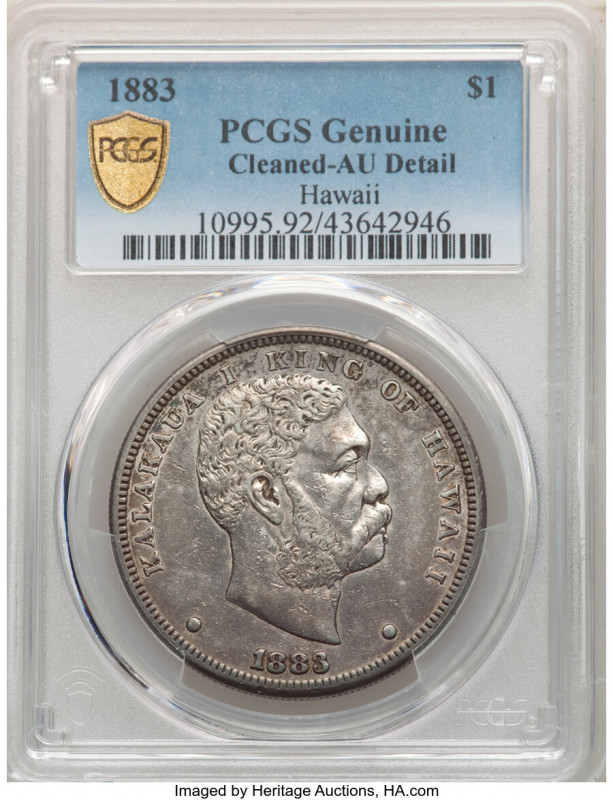 Kalakaua I Dollar 1883 AU Details (Cleaned) PCGS, San Francisco mint, KM7. 

HID...