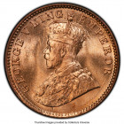 British India. George V 4-Piece Lot of 1/4 Annas PCGS, 1) 1/4 Anna 1917-(c) - MS65+ Red, Calcutta mint, KM512, SW-8.345 2) 1/4 Anna 1918-(c) - MS65 Re...