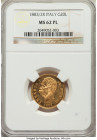 Umberto I gold 20 Lire 1883/2 MS62 Prooflike NGC, KM21. Prooflike fields and showing clear overdate. From the Meduno Collection 

HID09801242017

© 20...