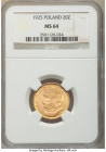 Republic gold 20 Zlotych 1925-(w) MS64 NGC, Warsaw mint, KM-Y33. 

HID09801242017

© 2022 Heritage Auctions | All Rights Reserved