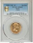 Alfonso XIII gold 20 Pesetas 1889(89) MP-M MS62 PCGS, Madrid mint, KM693. Baby head type. Bright lustrous Semi-Prooflike fields. AGW 0.1867 oz. 

HID0...