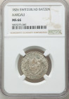 Aargau. Canton Batzen 1826 MS66 NGC, KM21. Reflective luster beneath tone. 

HID09801242017

© 2022 Heritage Auctions | All Rights Reserved