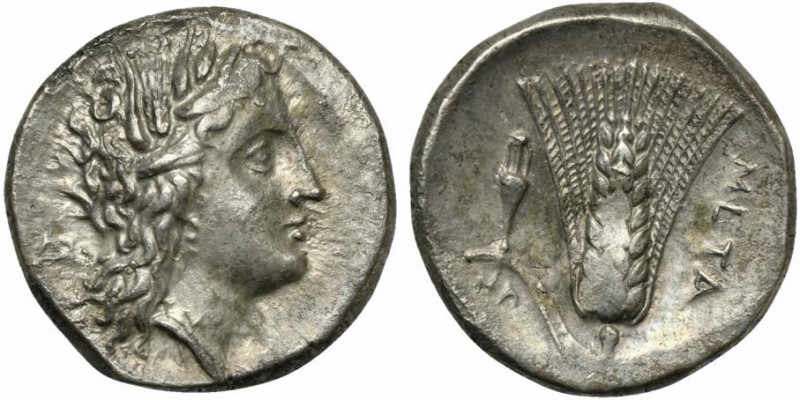 Lucania, Metapontion, Stater, ca. 290-280 BC; AR (g 7,52; mm 21; h 4); Head of D...