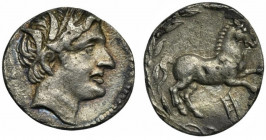 The Carthaginians in the Mediterranean, Sicily, Akragas, Quarter Shekel or Drachm struck during the Second Punic War; ca. 214-210 BC; AR (g 3,03; mm 1...