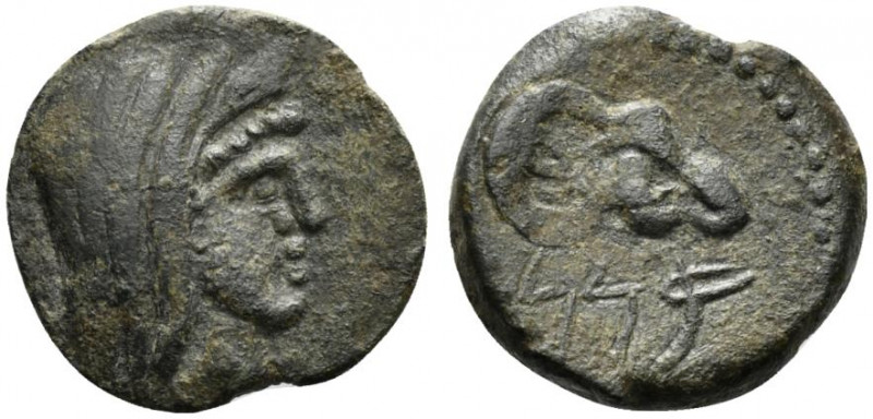 Islands of Sicily, Melita, Litra, ca. 218-175 BC; AE (g 2,32; mm 15; h 6); Veile...