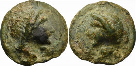 Apollo/Apollo series, Cast As, Rome, ca. 270 BC; AE (g 282; mm 64; h 12); Diademed head of Apollo r; above, I, Rv. Diademed head of Apollo l.; above, ...