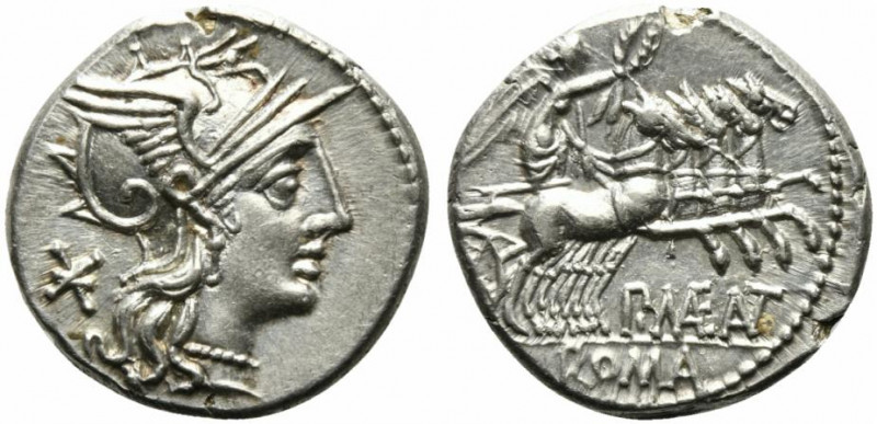 P. Maenius M.f. Antiaticus, Denarius, Rome, 132 BC; AR (g 3,91; mm 19; h 12); He...