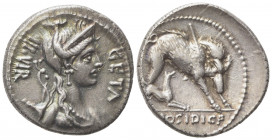 C. Hosidius C.f. Geta, Denarius, Rome, 68 BC; AR (g 3,79; mm 18; h 4); Draped bust of Diana r., with bow and quiver over shoulder; around, GETA - III ...