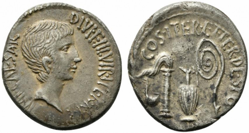 C. Caesar Octavianus, Denarius, Mint moving with Octavian, Summer 37 BC; AR (g 3...