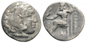Greek
KINGS OF MACEDON. Alexander III 'the Great', (Circa 336-323 BC). struck under Philip III, (323-317 BC). Lampsakos mint
AR Drachm (17.6mm, 4.2)
H...