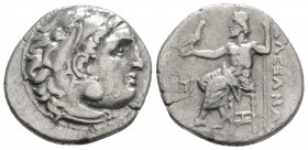 Greek
KINGS OF MACEDON, Alexander III ‘the Great’ (Circa 336-323 BC)
AR Drachm (18.8mm, 4g)
Head of Herakles to right, wearing lion skin headdress. / ...