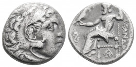 Greek
KINGS OF MACEDON, Alexander III ‘the Great’ (Circa 336-323 BC)
AR Drachm (16.3mm, 4g)
Head of Herakles to right, wearing lion skin headdress / A...