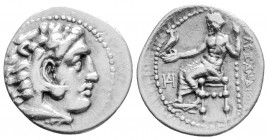 Greek
KINGS OF MACEDON, Alexander III 'the Great' (Circa 336-323 BC)
AR Drachm (18mm, 4.15g)
Head of Herakles to right, wearing lion's skin headdress ...