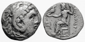 Greek
KINGS OF MACEDON, Alexander III ‘the Great’ (Circa 336-323 BC) 
AR Drachm (16.8mm, 3.80g)
Head of Herakles to right, wearing lion skin headdress...