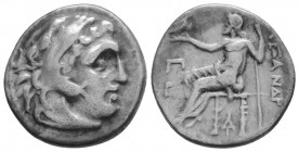 Greek
KINGS of THRACE. Lysimachos (Circa 305-281 BC)
AR Drachm (18.5mm, 3.90g)
Head of Herakles right, wearing lion skin / Zeus Aëtophoros seated left...