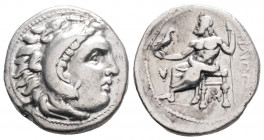 Greek
KINGS OF MACEDON. Philip III Arrhidaios, (Circa 323-317 BC)
AR Drachm (17.1mm, 4.1g)
Head of Herakles to right, wearing lion skin / ΑΛΕΞΑΝΔΡΟΥ Z...