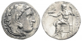 Greek
KINGS OF MACEDON. Philip III Arrhidaios, (Circa 323-317 BC)
AR Drachm (16.9mm, 4g) 
Head of Herakles to right, wearing lion skin headdress / ΦIΛ...