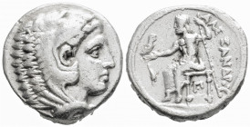 Greek
KINGS OF MACEDON, Alexander III the Great (Circa 336-323 BC)
AR Tetradrachm (24.6mm, 16.8g)
Head of Heracles right, wearing lion skin headdress,...