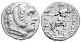 Greek
KINGS OF MACEDON, Alexander III 'the Great', (Circa 336-323 BC)
AR Tetradrachm (27.1mm, 16.2g)
Head of Herakles to right, wearing lion's skin he...