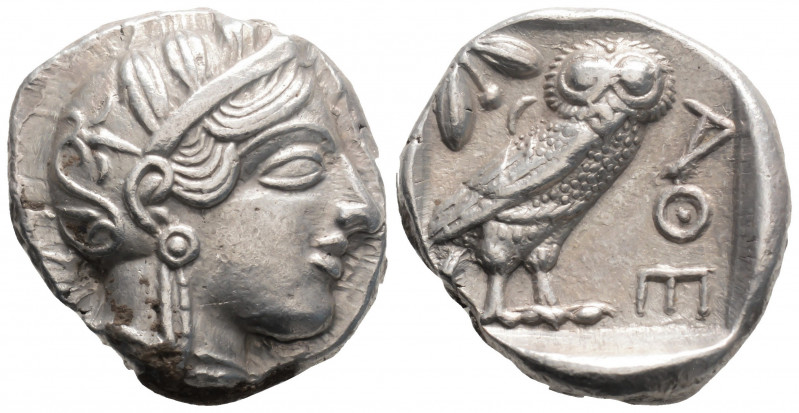 Greek
ATTICA, Athens (Circa 449-404 BC.)
AR Tetradrachm (26mm, 17.1g)
Head of At...