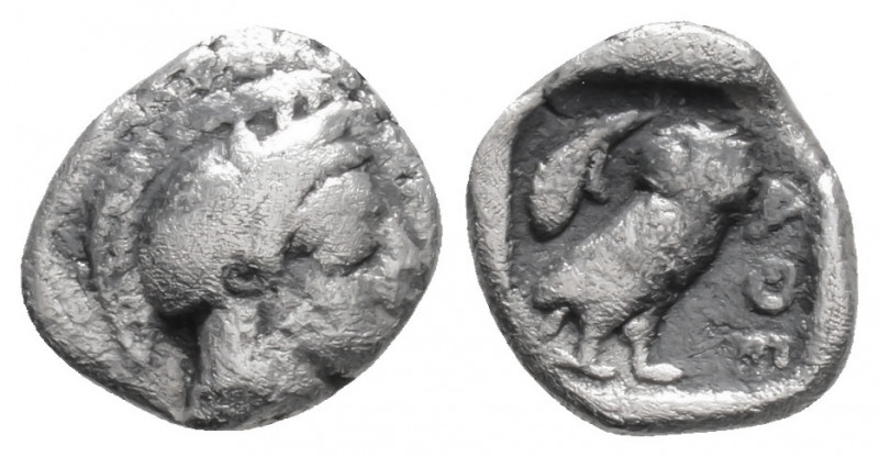 Greek 
ATTICA, Athens (Circa 454-404 BC)
AR Obol (9.3mm, 0.62g)
Helmeted head of...