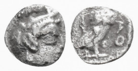 Greek
ATTICA, Athens (Circa 454-404 BC)
AR Hemiobol (6.6mm, 0.27g)
Helmeted head of Athena to right / AΘE Owl standing to right, head facing the viewe...