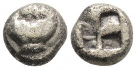 Greek
ASIA MINOR. Uncertain. (Circa 5th century BC).
AR Hemidrachm or Triobol (10.4mm, 2.19g)
Forepart of horse left. / Quadripartite incuse square.
C...