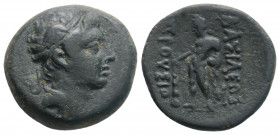 Greek
KINGS OF BITHYNIA, Prusias II Cynegos (Circa 182-149 BC)
AE Dichalkon (177.1mm, 3.6g)
Head of Prusias II to right, wearing winged diadem / ΒΑΣΙΛ...
