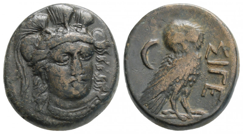 Greek
TROAS, Sigeion (Circa 355-334 BC)
AE Bronze (18.3mm, 6.5g)
Head of Athena ...