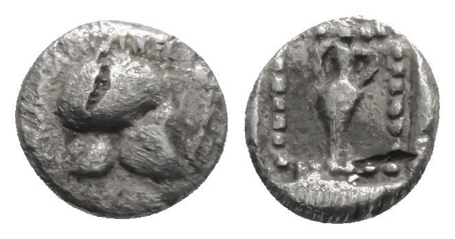 Greek
TROAS, Uncertain (Circa 5th century BC)
AR Hemiobol (6mm, 0.33g)
Crested C...