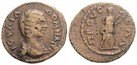 ★ Apparently unpublished ★
Roman Provincial
BITHYNIA, Prusa ad Olympum. Julia Domna (193-217 AD)
AE Bronze (4.8g 22.2mm)
Obv: ΙΟΥΛΙΑ ΔΟΜΝΑ CΕΒ, Draped...