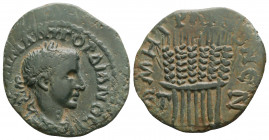 Roman Provincial
CAPPADOCIA, Caesarea-Eusebeia. Gordian III. ( 238-244 AD)
AE Bronze (23mm, 5.94g)
Obv: Laureate, draped, and cuirassed bust right.
Re...