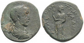 ★ Rare ★
Roman Provincial
CILICIA, Seleucia ad Calycadnum. Trebonianus Gallus. ( 251-253 AD) 
AE Bronze (21,6mm, 14,17g,)
Obv: Laureate, draped, and c...