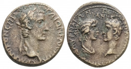 Roman Provincial
IONIA, Smyrna, Gaius (Caligula), with Germanicus and Agrippina Senior (37-41 AD) 
AE Assarion (21.6mm, 5.6g)
Obv: ΓAION KAICAPA ΓЄPMA...
