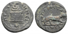 Roman Provincial
LESBOS, Pordosilene, Pseudo-autonomous issue, Severan era, (193-235 AD)
AE Bronze (14.6mm, 1.8g)
Obv: ΩΠΡΟϹЄΛΗΝЄΙ, serpent coiling to...