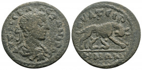 Roman Provincial
LYDIA, Thyateira. Severus Alexander (222-235 AD)
AE Bronze (25,2 mm 7,5g)
Obv: ΑΥΤ Κ ϹƐΒ ΑΛƐΞΑΝΔΡΟϹ laureate, draped and cuirassed bu...