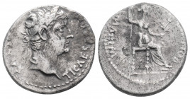 Roman Imperial
Tiberius (14-37 AD) Lugdunum
AR Denarius (19mm, 3.6g)
Obv: TI CAESAR DIVI AVG F AVGVSTVS. Laureate head right.
Rev: PONTIF MAXIM. Livia...
